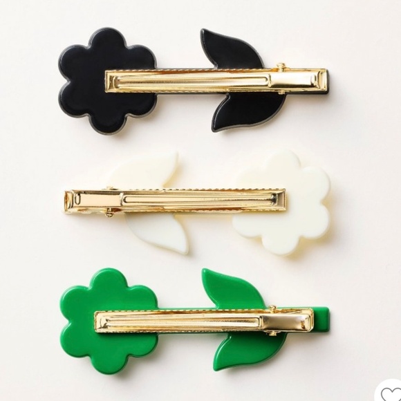 NWT 3pk Floral Hair Clip - kate spade new york x Target™ Green/Cream/Black main image 4
